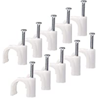 Los mejores  - Grapas para cables 100 piezas 10mm Juego de Clip para Cable Redondo de 6mm 8mm 10mm